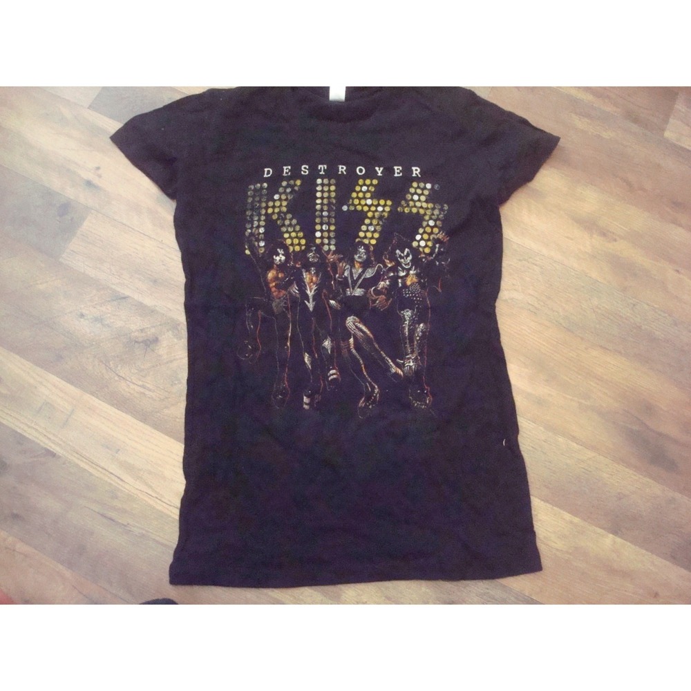 WOMENS LARGE KISS DESTROYER    SHIRT 00S Y2K DEADSTOCK‎  VINTAGE ST5